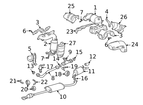 Exhaust Components for 2007 Lexus RX350 #0