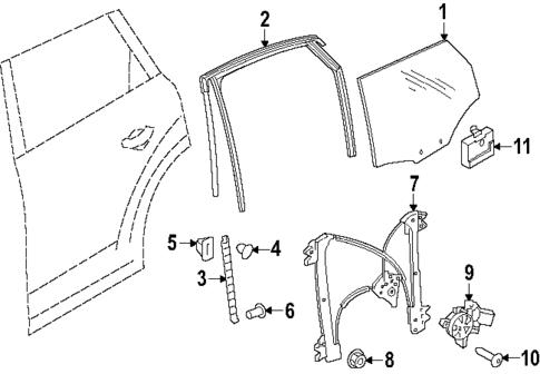 Glass - Rear Door for 2025 Audi SQ7 #0