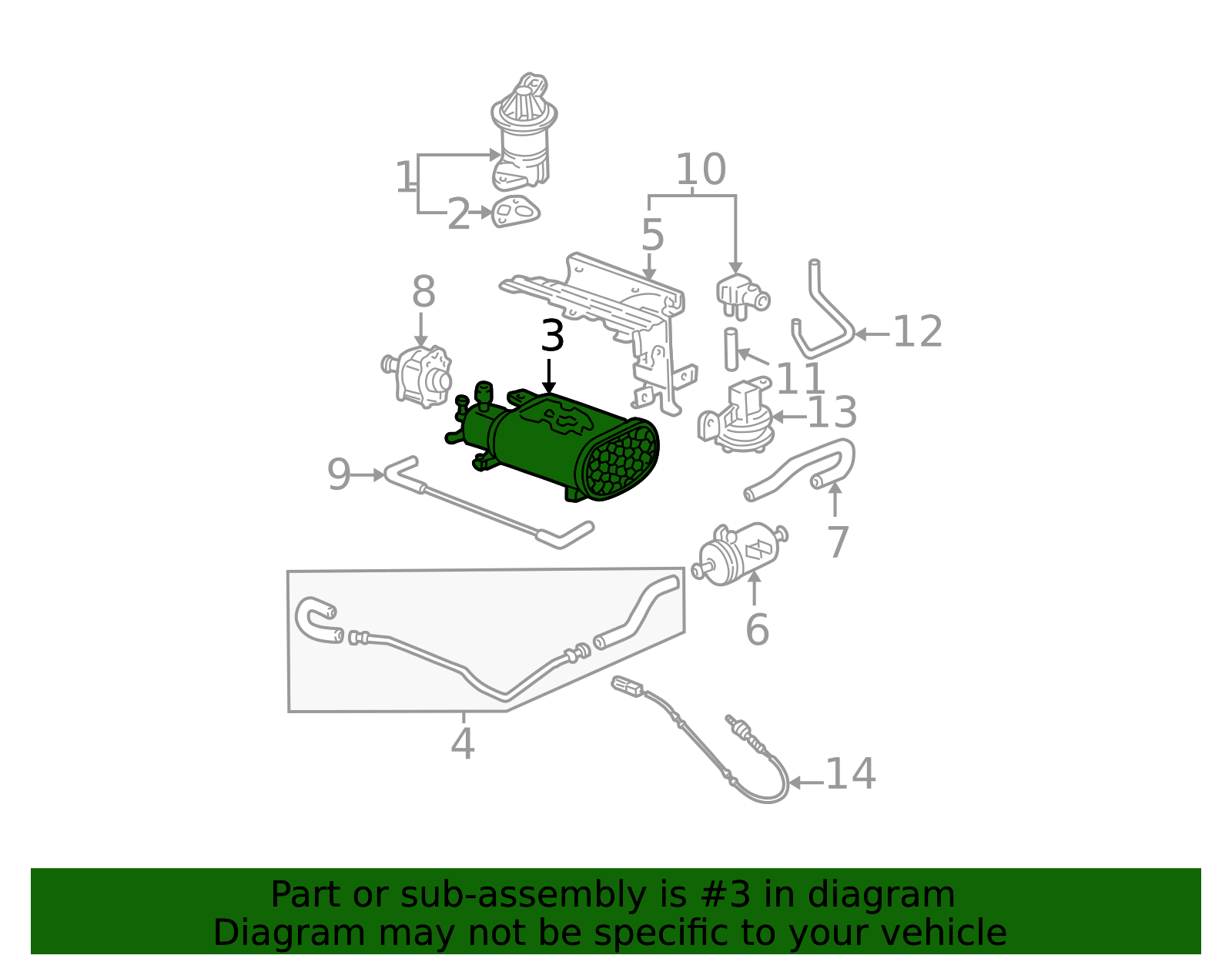 17011-S5A-A30 - Vapor Canister 2001-2005 Honda Civic | Honda Parts Online