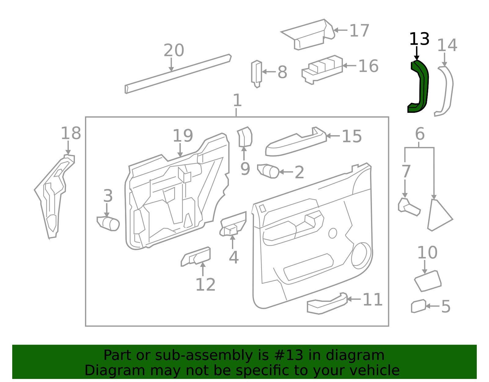 2010-2014 GM Driver Side Door Pull Handle 25932417 | OEM Parts Online