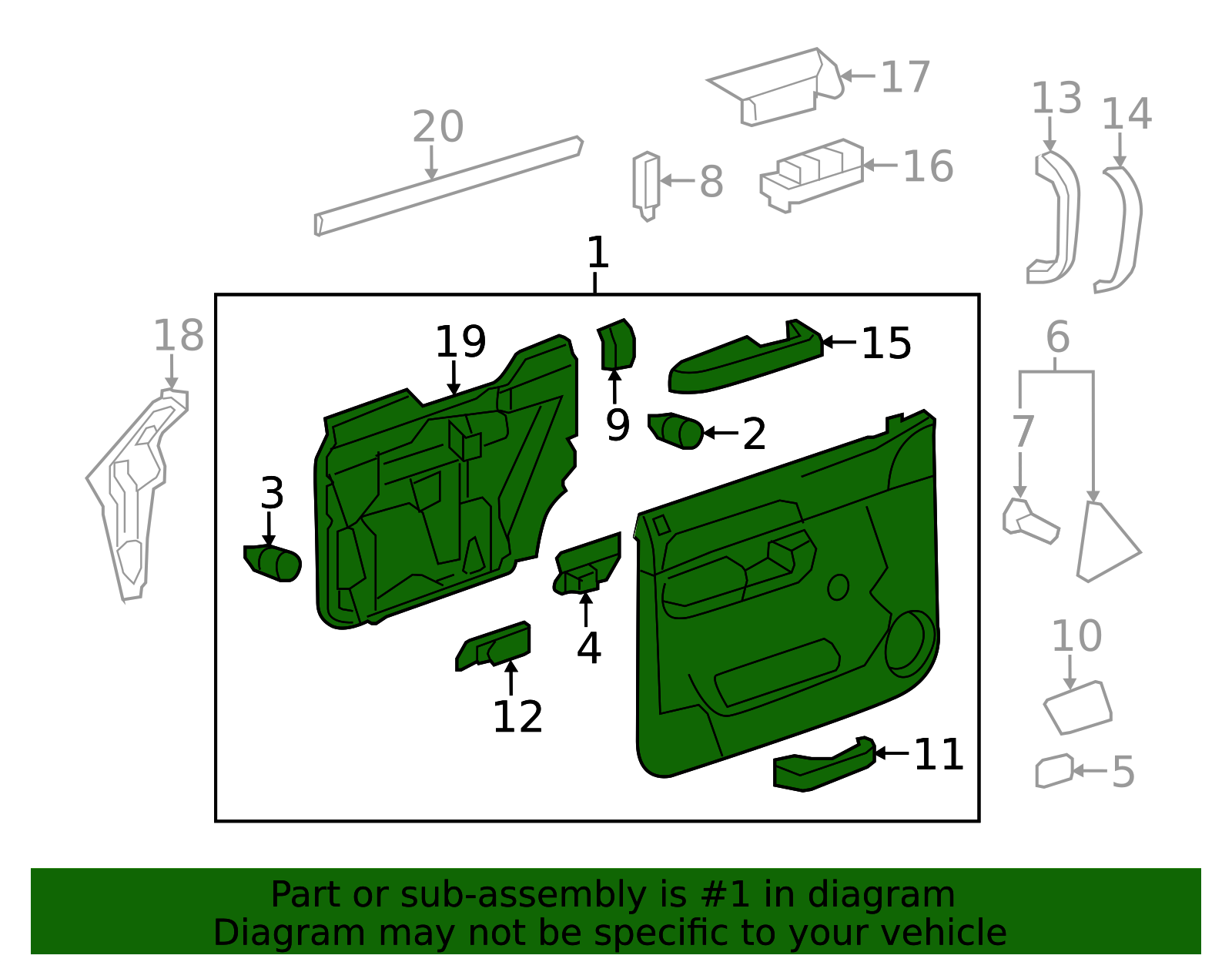 Buy GM Driver Door Trim Panel | 22818465 | GM Parts Online | Auto