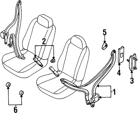 Front Seat Belts for 1999 Mercury Villager #0