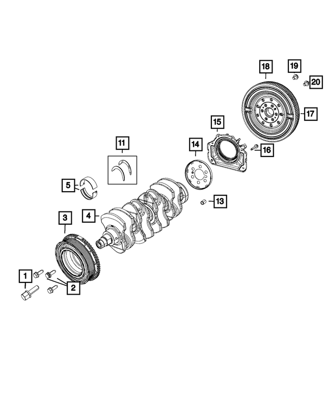 68098347AA - 1.4L Turbo; Engine: Crankshaft Main Bearing for Mopar Image