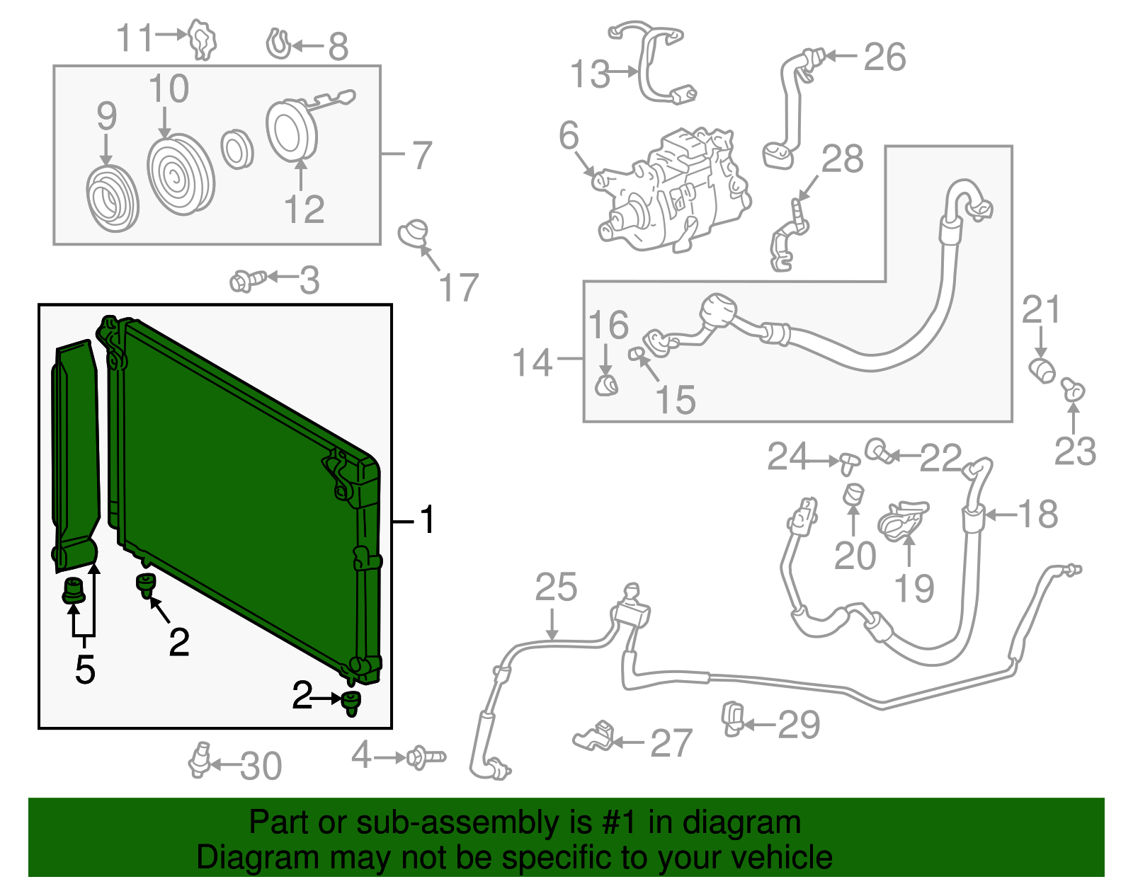 88460-53010 - Condenser Assembly For 2001-2005 Lexus IS300 | Lexus OE Parts