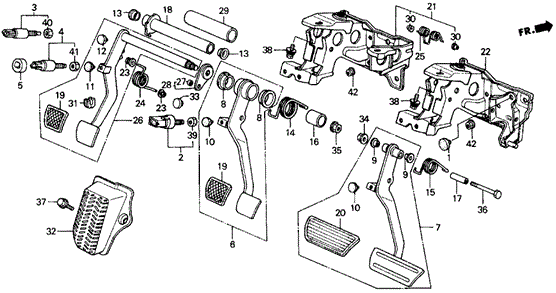 Brake Pedal - Clutch Pedal for 1991 Honda Prelude #0
