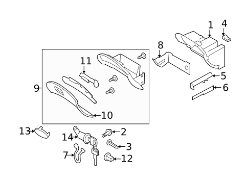 Glove Box for 2013 Subaru Tribeca #0