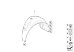 51718051593 - : Cover, Wheel Housing, Rear Left for BMW Image