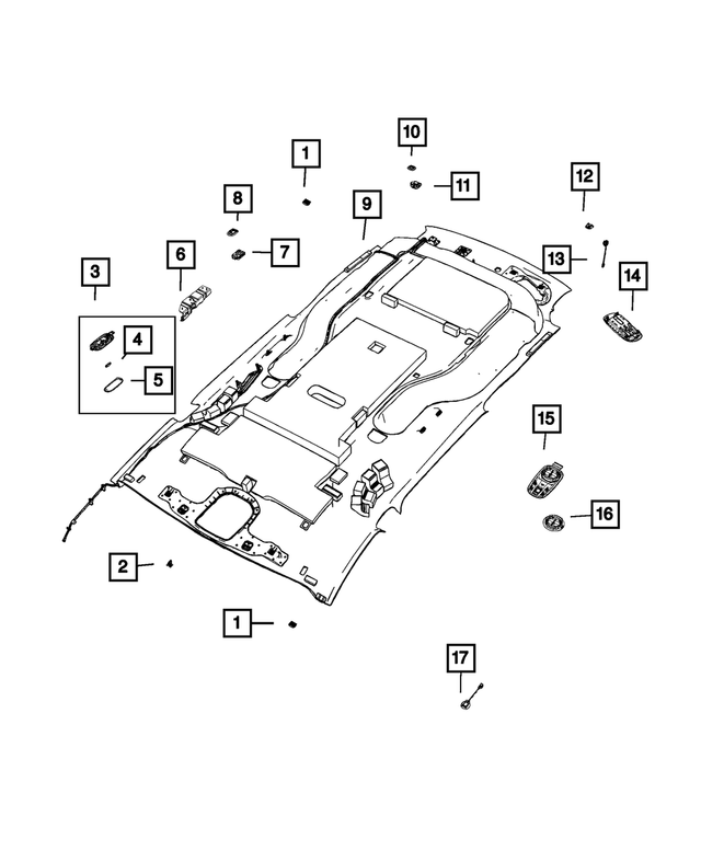 5SA77DX9AB - Interior Trim: Dome Lamp Bezel for Mopar Image image