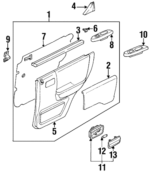 Rear Door for 1999 Honda Passport #3