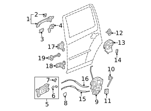 Rear Door for 2014 Honda Pilot #1
