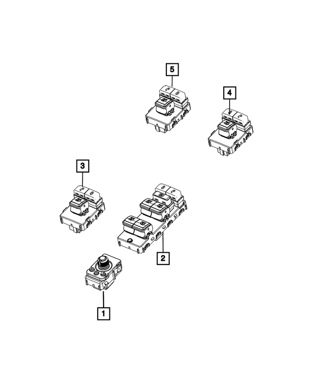68410647AC - Electrical: Mirror Switch for Mopar Image