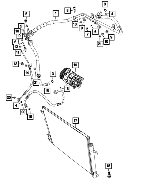 Air Conditioner and Heater Plumbing for 2018 Chrysler Pacifica #2