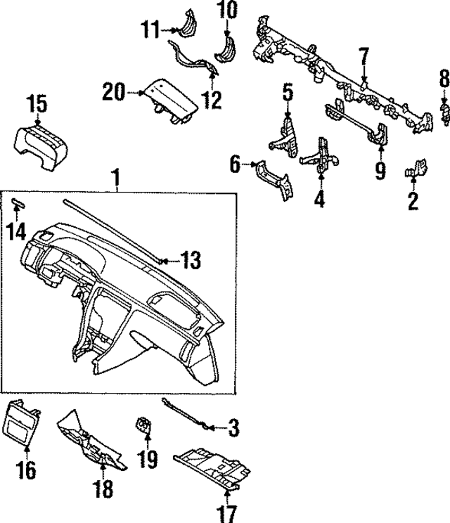 681295P100 - Body: Instrument Panel Side Reinforced for Infiniti Image