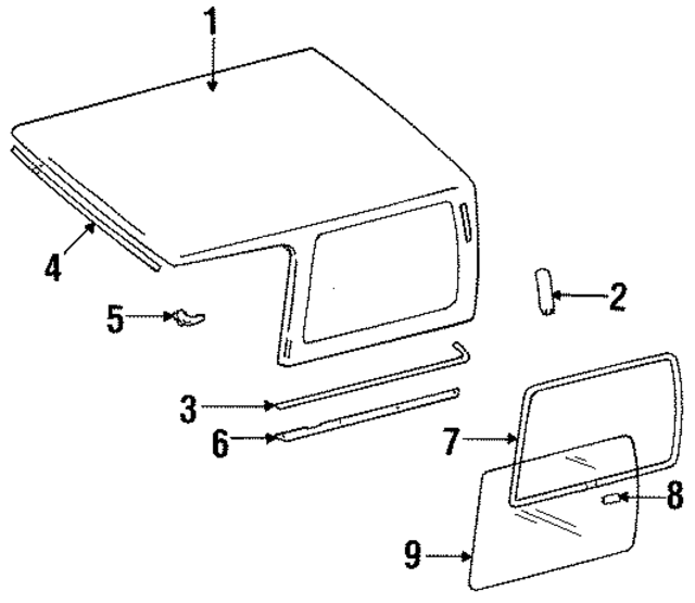 5CU25LWC - Body: Top Assembly for Mopar Image