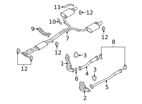Exhaust Components for 2019 Ford Taurus #1