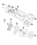 68337463AA - : Disc Brake Caliper Assembly, Right for Mopar Image