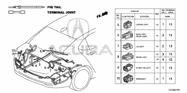 Electrical Connectors (RR.) for 2018 Acura TLX #0