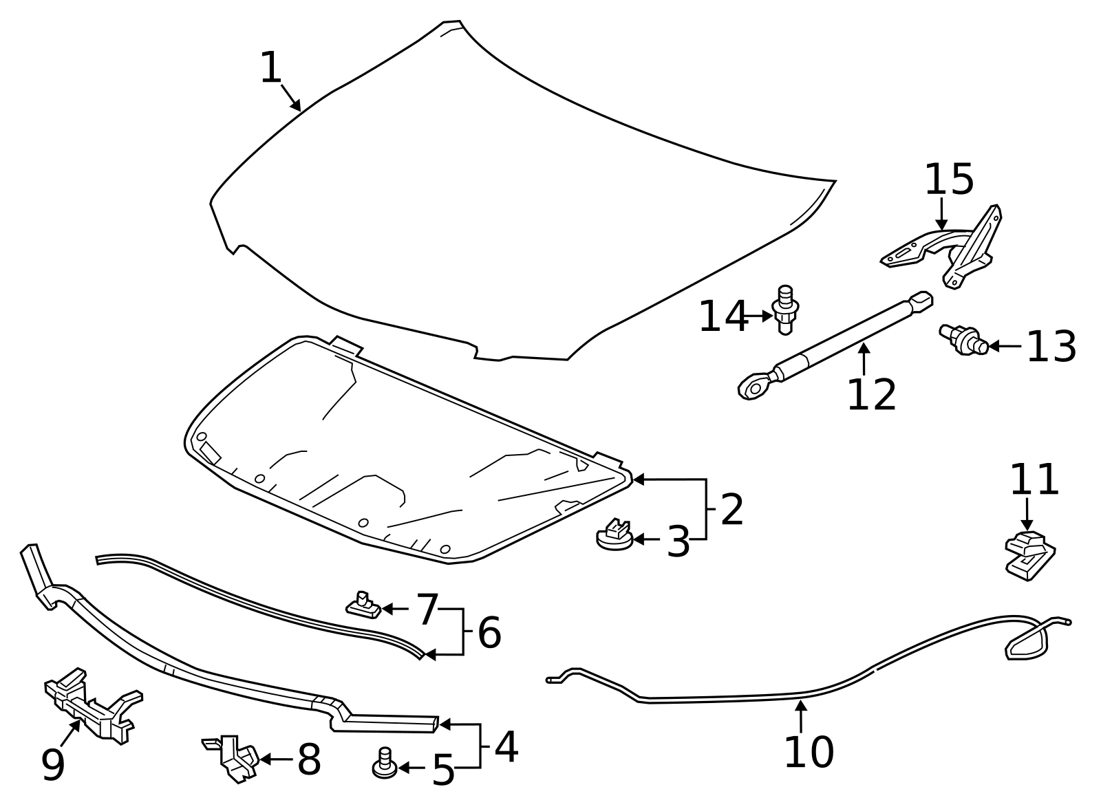 2014-2020 Acura RLX Lever, Hood Wire *YR422L* (Light Orchid) 74135