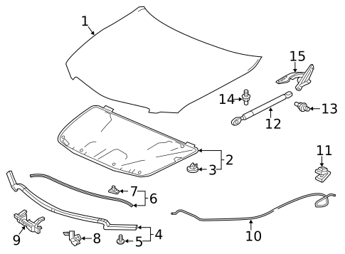Hood & Components for 2016 Acura RLX #0