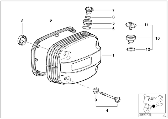 11127676475 - : Cylinder Head Cover With Thread, Left for BMW-Motorrad Image