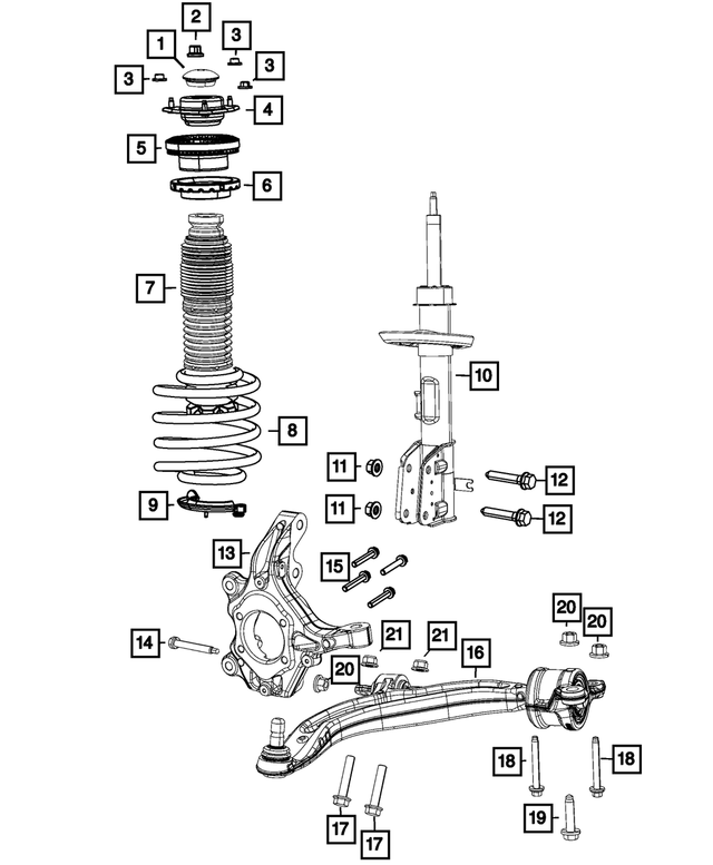 68319334AB - Front Suspension: Front Coil Spring, Right for Mopar Image image