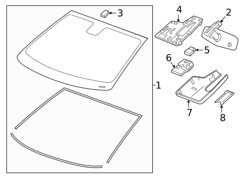 Glass - Windshield for 2021 Chevrolet Malibu #4