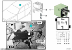 61368373700 - Vehicle Electrical System: Relay, Make Contact, White Green for BMW Image