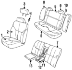 JJ72RC3 - Body: Seat Cushion for Chrysler: Cirrus | Dodge: Stratus Image