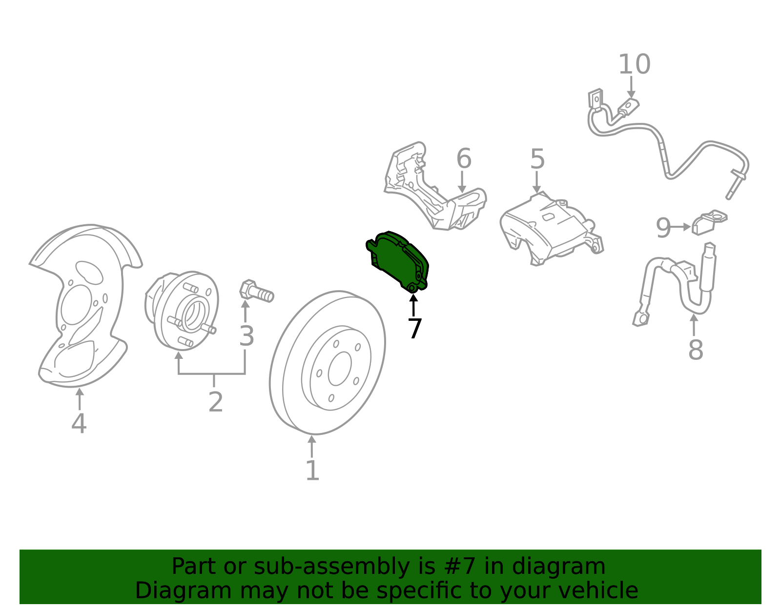 2010-2017 GM Front Disc Brake Pad Set with Clips and Shims 23214903 GM ...