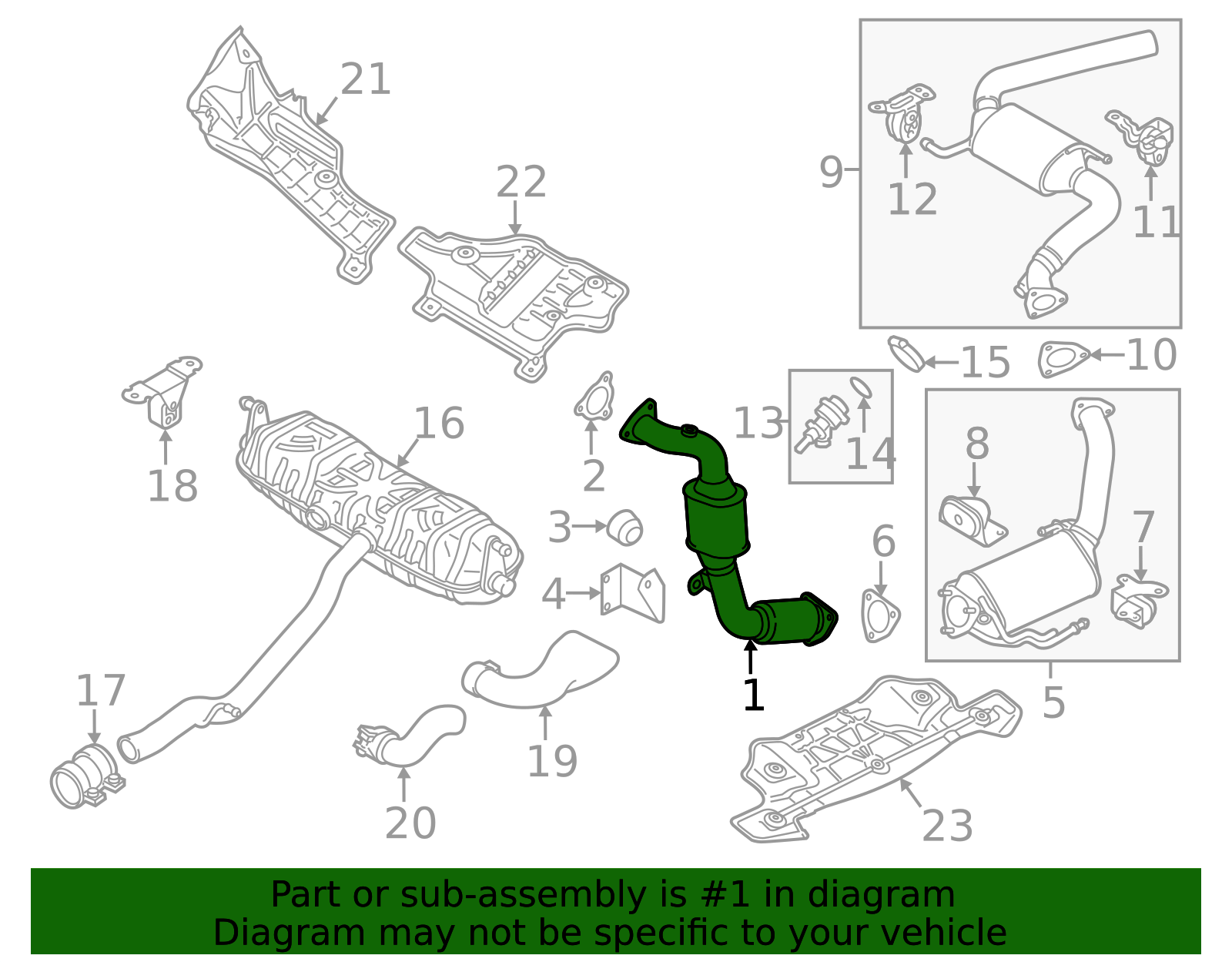 2013-2016 Volkswagen Touareg Catalytic Converter 7L8-254-401-EX ...