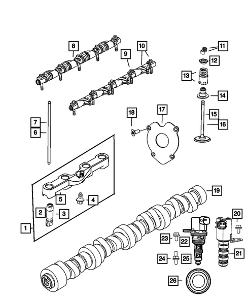 Camshaft and Valve for 2016 Dodge Charger #0
