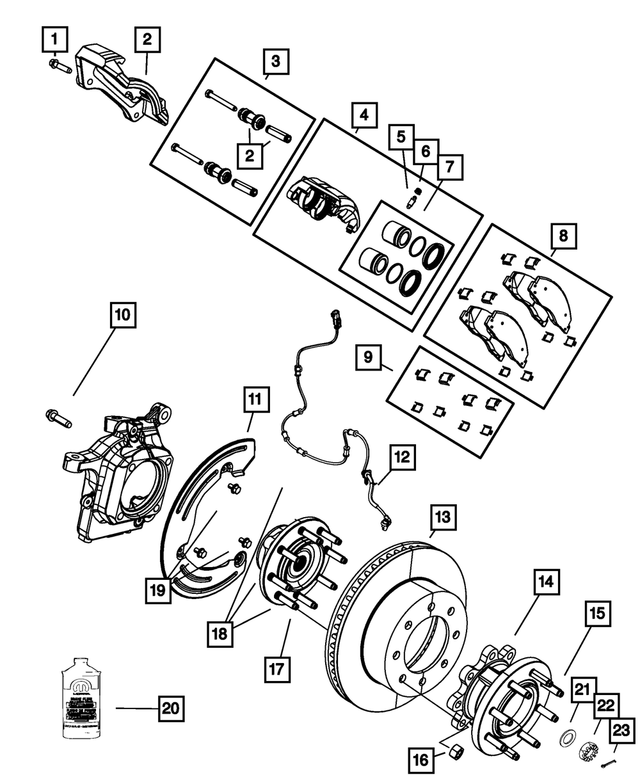 68034092AA - Brakes: Disc Brake Pad Spring Kit for Mopar Image