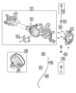 68216199AC - Front Axle; American Axle 235 MM Dual Rear Wheel; Differential and Drive Line: Axle Housing for Mopar Image