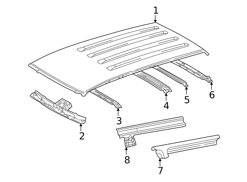 Roof & Components for 2002 Toyota Highlander #1