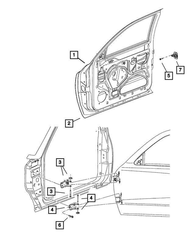 55362150AF - Doors, Door Mirrors and Related Parts: Front Door, Right for Mopar Image