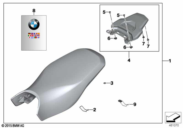 46637721031 - Ergonomics &amp; Comfort: Flat Nut - M5 for BMW-Motorrad Image