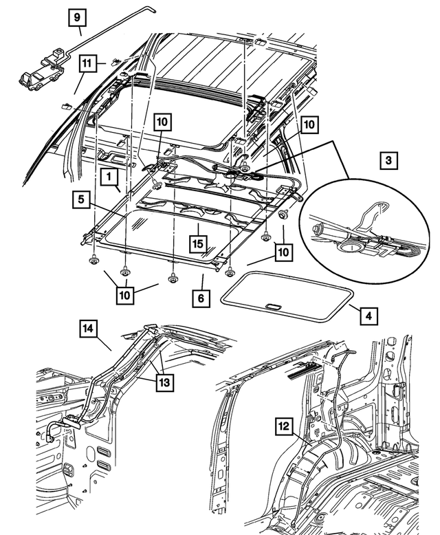 5101963AB - Body Sheet Metal Except Doors: Sunroof Module for Mopar Image