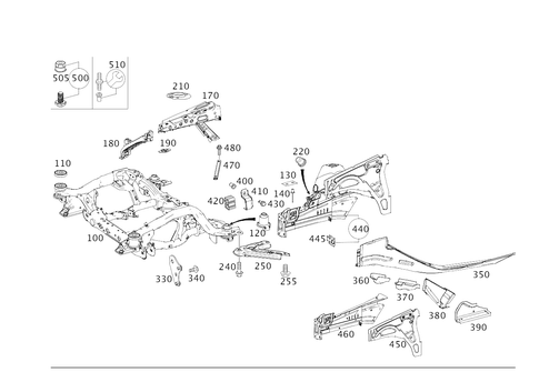 Wheel Well, Front Axle Carrier for 2018 Mercedes-Benz GLS450 #0