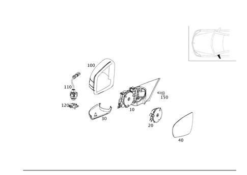 Outside Rear View Mirror, on the Left for 2017 Mercedes-Benz E550 #0