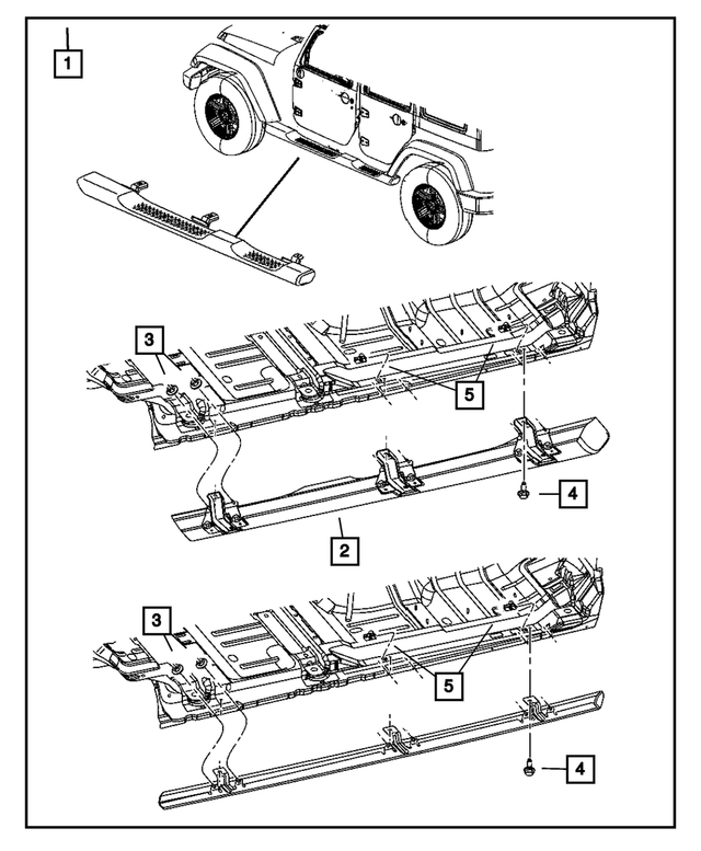 « 82210571AB –  : Complet Ensemble De Marchepied pour Mopar Image »