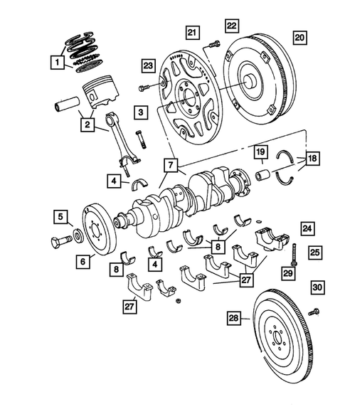 Crankshaft, Pistons and Torque Converter for 2003 Dodge Ram 3500 #0