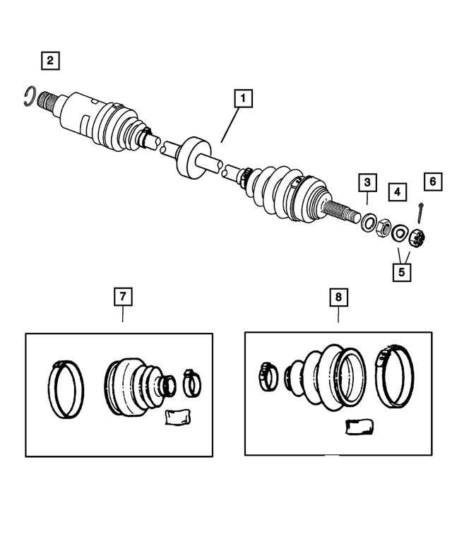 5014913AA - : Half Shaft Boot Kit, Left for Mopar Image