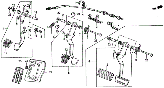 Brake & Clutch Pedal for 1990 Honda Civic #0
