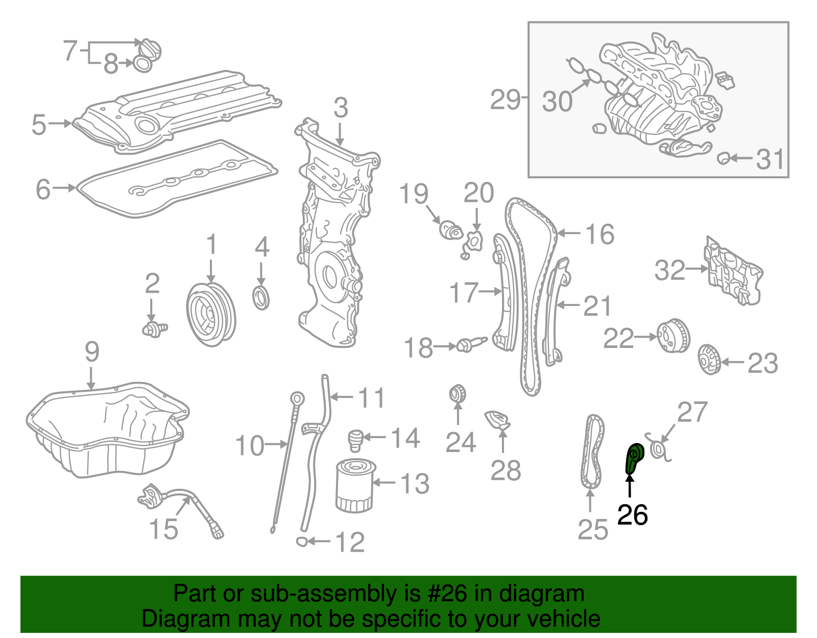ミラン 13549-28012 - Engine Timing Chain Tensioner 2001-2015 Toyota