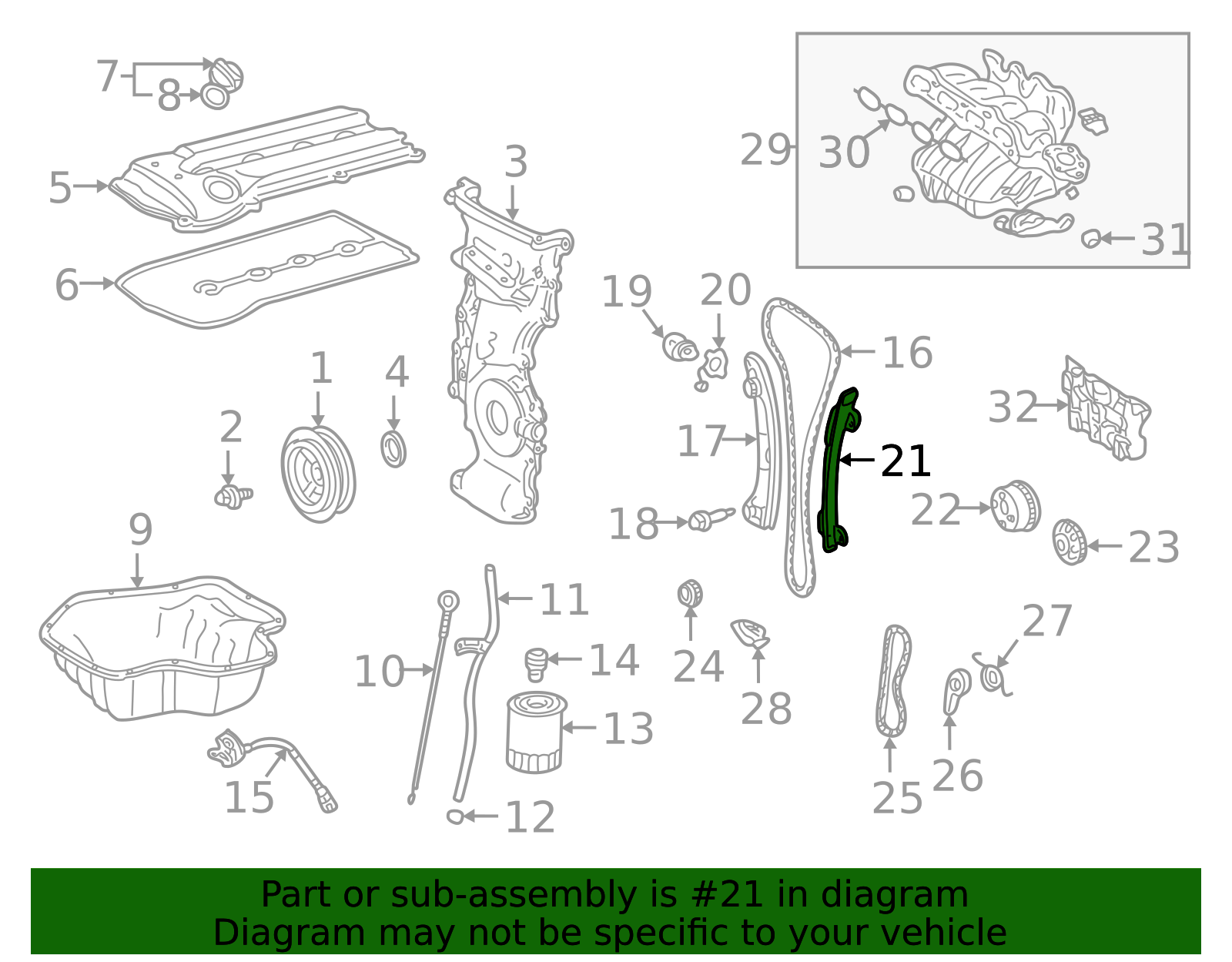 13561 Radiator 13561-0H010 - Engine Timing Chain Guide 2001-2015 Toyota | Longo Toyota ...