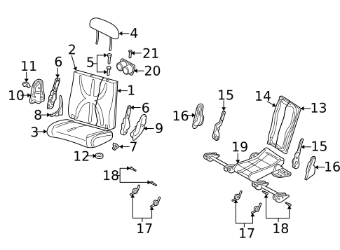 Rear Seat Components for 2001 Dodge Durango #0