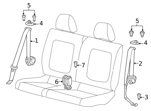 Rear Seat Belts for 2015 Volkswagen Beetle #1