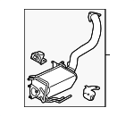 958113023EX - Exhaust: Front Muffler for Porsche: Cayenne Image