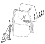 893845025D - Body: Glass for Audi: 80, 80 Quattro, 90, 90 Quattro Image