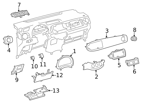 Instrument Panel Components for 2018 Toyota Yaris #0